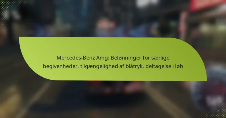 Mercedes-Benz Amg: Belønninger for særlige begivenheder, tilgængelighed af blåtryk, deltagelse i løb