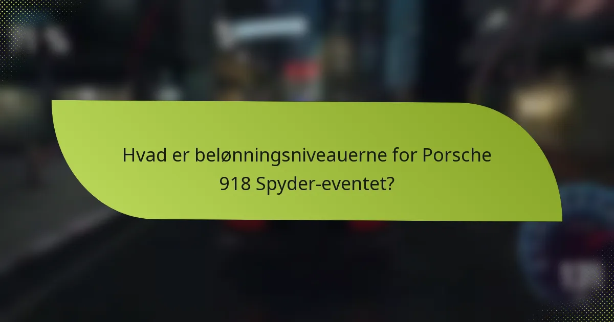 Hvad er belønningsniveauerne for Porsche 918 Spyder-eventet?